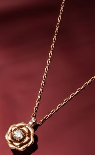 K18YG ダイヤモンド ネックレス (ローズモチーフ) 品番n22-353 | 島田質店